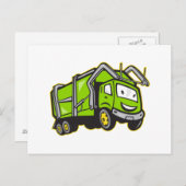 Cartoon vuilnis Rubbish Truck Briefkaart (Voorkant / Achterkant)