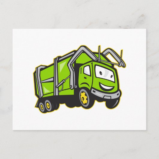 Cartoon vuilnis Rubbish Truck Briefkaart (Voorkant)