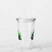 Cartoon vuilniswagen acryl drinkbeker (Links)