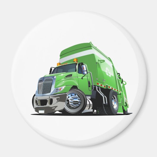 Cartoon vuilniswagen magneet (Voorkant)