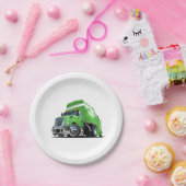 Cartoon vuilniswagen papieren bordje (Feest)