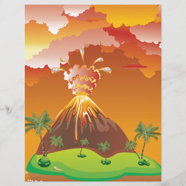 Cartoon vulcano Eruption 2 (Voorkant)