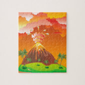 Cartoon vulcano Eruption 2 Legpuzzel (Verticaal)