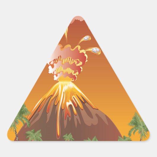 Cartoon vulcano Eruption 2 Sticker (Voorkant)