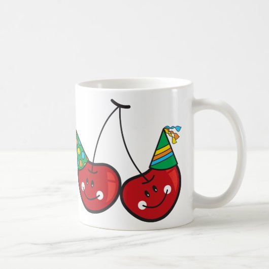 Cartoon vun en rode kaekkersen met partijPetten Koffiemok (Rechts)