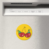 Cartoon vun en rode kaekkersen met partijPetten Magneet (Insitu (Vaatwasser))