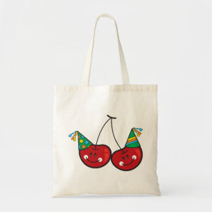 Cartoon vun en rode kaekkersen met partijPetten Tote Bag