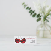 Cartoon vun en wolke kaaskersen met zonnebril mini visitekaartje (Staand voorkant)