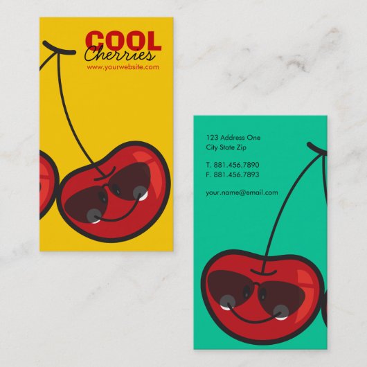 Cartoon vun en wolke kaaskersen met zonnebril visitekaartje (Voorkant / Achterkant)