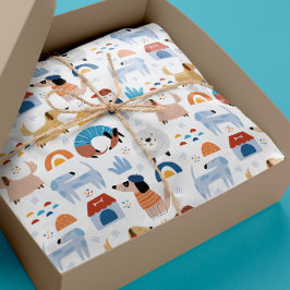 Cartoon waanzinnig hond naadloos cadeaupapier