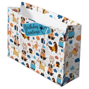 Cartoon waanzinnige hond naadloos grote cadeautas