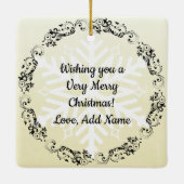 Cartoon Waffle met kerstmis Keramisch Ornament (Achterkant)