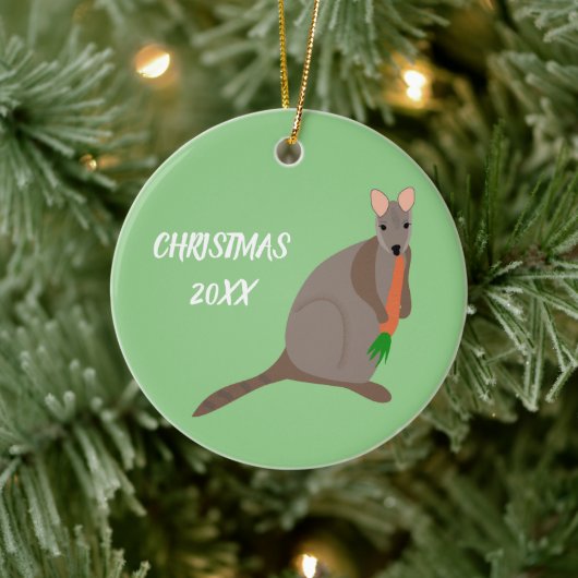 Cartoon Wallaby - Aangepaste foto Keramisch Ornament (Boom)