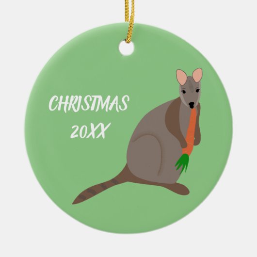 Cartoon Wallaby - Aangepaste foto Keramisch Ornament (Voorkant)