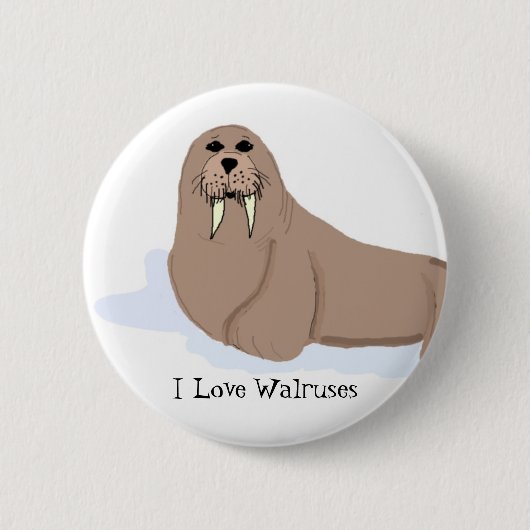 Cartoon Walrus Ronde Button 5,7 Cm (Voorkant)