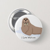 Cartoon Walrus Ronde Button 5,7 Cm (Voorkant /achterkant)