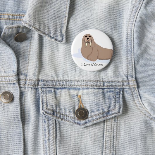 Cartoon Walrus Ronde Button 5,7 Cm (In situ)