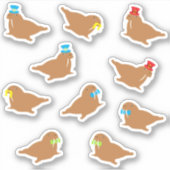 Cartoon Walrus Sticker (Voorkant)