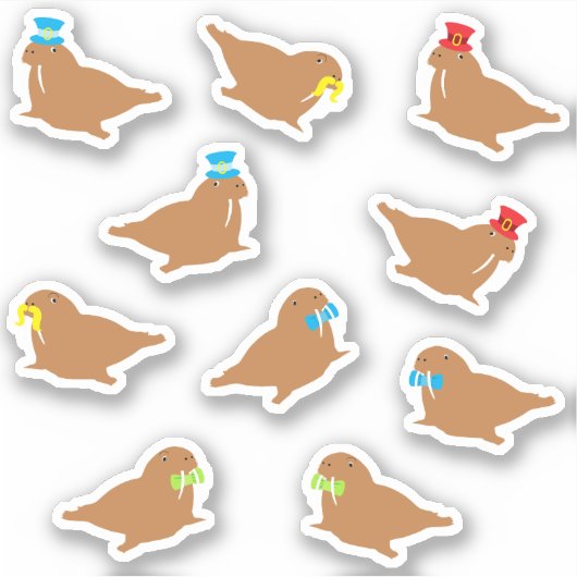 Cartoon Walrus Sticker (Voorkant)