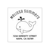 Cartoon Walvis Adres Rubberstempel (Afrduk)