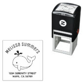 Cartoon Walvis Adres Zelfinktende Stempel (In situ)