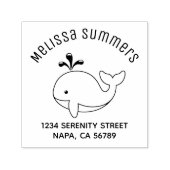 Cartoon Walvis Adres Zelfinktende Stempel (Design)