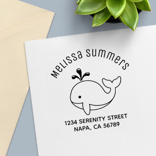 Cartoon Walvis Adres Zelfinktende Stempel
