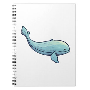 Cartoon walvis illustratie notitieboek