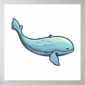Cartoon walvis illustratie poster (Voorkant)