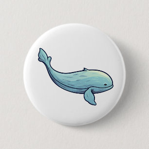 Cartoon walvis illustratie ronde button 5,7 cm