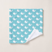 Cartoon walvis Mist Blue Bath Towel Set Bad Handdoek (Wasdoekje)