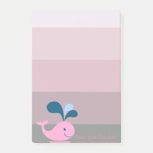 Cartoon Walvis op Strepen- Persoonlijk Post-it® Notes (Voorkant)