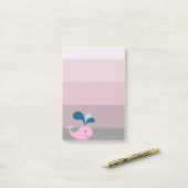 Cartoon-walvis op strepen - speciaal aangepast post-it® notes (Op bureau)