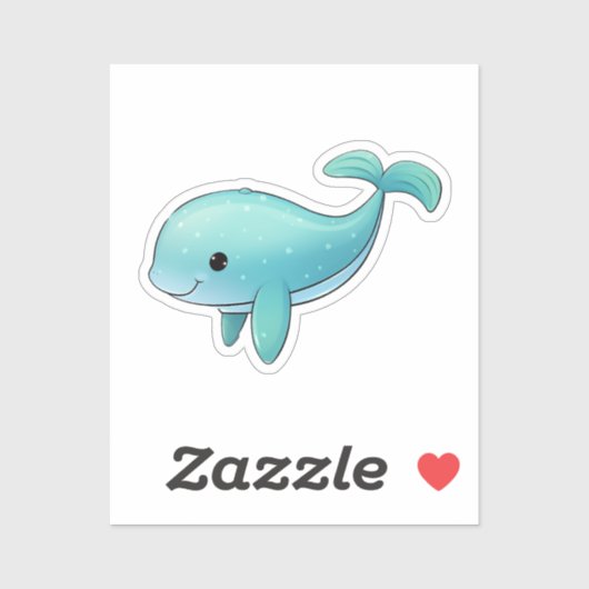 Cartoon walvis sticker (Vel)