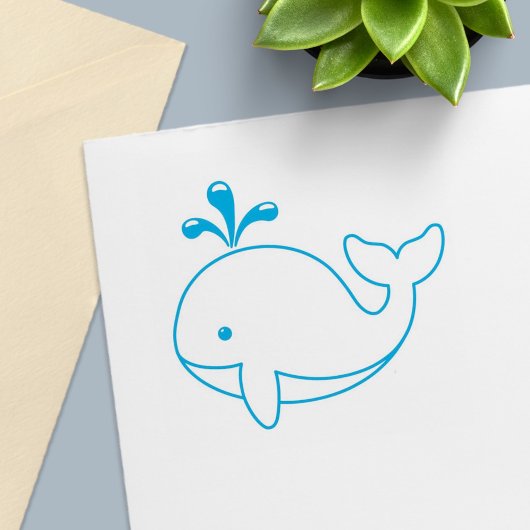 Cartoon Walvis Zelfinktende Stempel