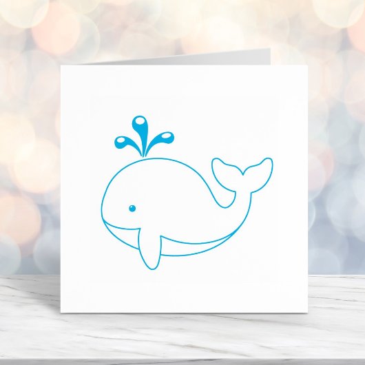 Cartoon Walvis Zelfinktende Stempel