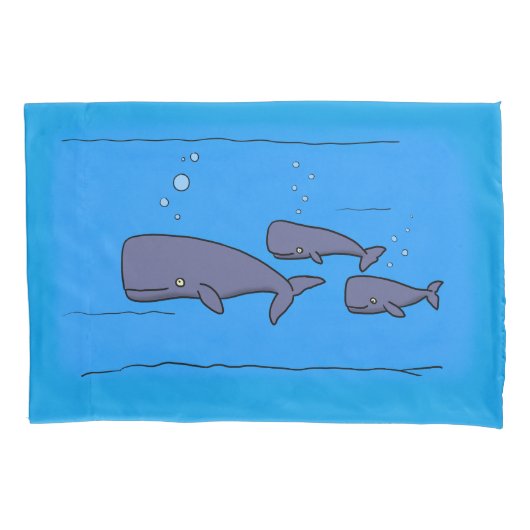 cartoon walvissen kussen hoesje kussensloop (Voorkant)