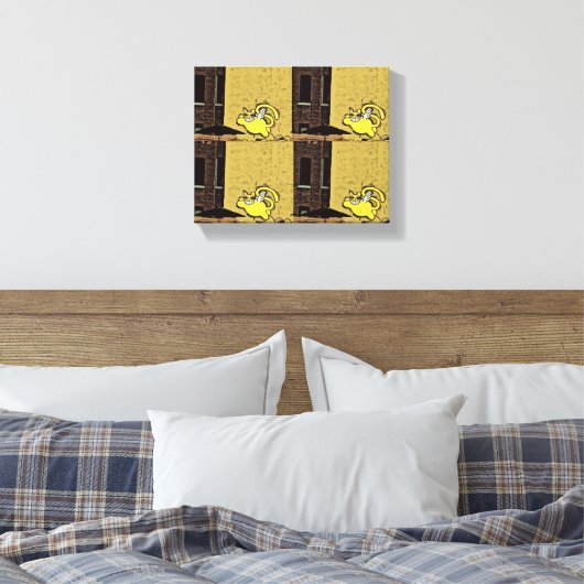 Cartoon wandkat canvas afdruk (Insitu (Slaapkamer))