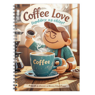 Cartoon Warm Gezellig Cafe Koffie Liefhebber Stijl Notitieboek