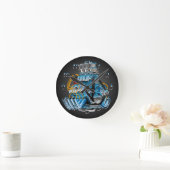 Cartoon warmloopauto-drager ronde klok (Huis)