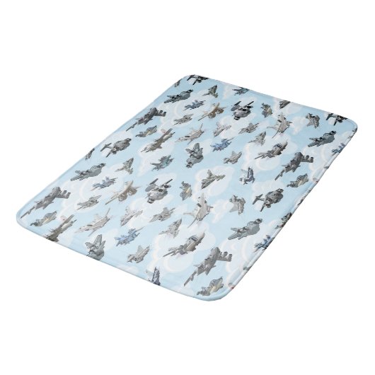 Cartoon warplanes patroonstof badmat (Gekanteld)