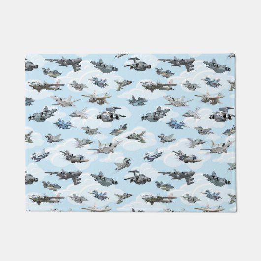 Cartoon warplanes patroonstof deurmat (Voorkant)