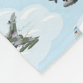 Cartoon warplanes patroonstof fleece deken (Hoek)
