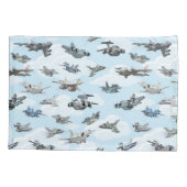 Cartoon warplanes patroonstof kussensloop (Achterkant)
