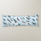 Cartoon warplanes patroonstof lichaamskussen (Achterkant)