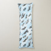 Cartoon warplanes patroonstof lichaamskussen (Achterkant (Verticaal))