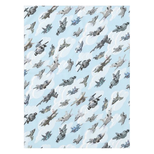 Cartoon warplanes patroonstof tafelkleed (Voorkant)