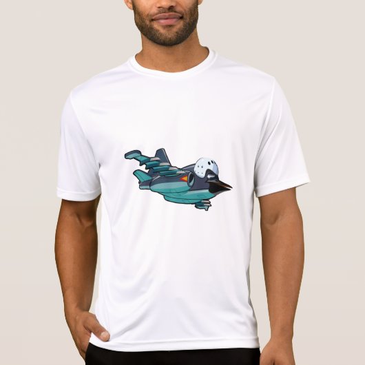 Cartoon-warvogelvliegtuig T-shirt (Voorkant)