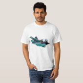 Cartoon-warvogelvliegtuig T-shirt (Voorkant volledig)