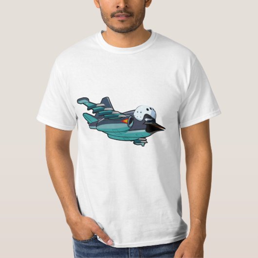 Cartoon-warvogelvliegtuig T-shirt (Voorkant)